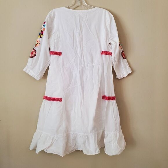 SHINEFLOW Women's Embroidered Mini Dress Bohemian Size Medium - Picture 6 of 7